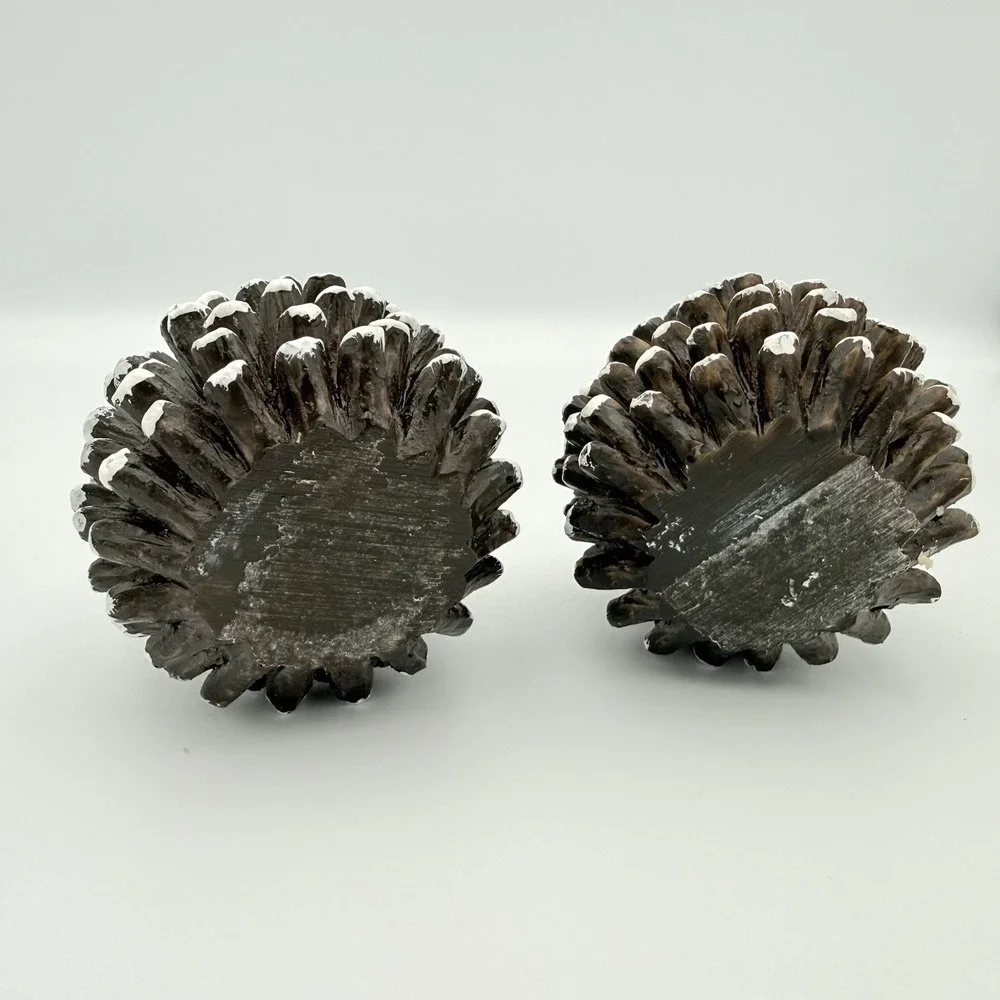 SET‎ of 2 Pine Cone Candlestick HOLDERS Christmas Holiday  Rustic Decor